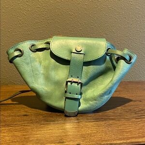 We The Free Green Leather Hip Bag
